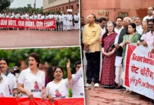 Photo of संसद से सड़क तक विपक्ष का हंगामा, ‘124 नॉट आउट’ टी-शर्ट पहनकर किया प्रदर्शन